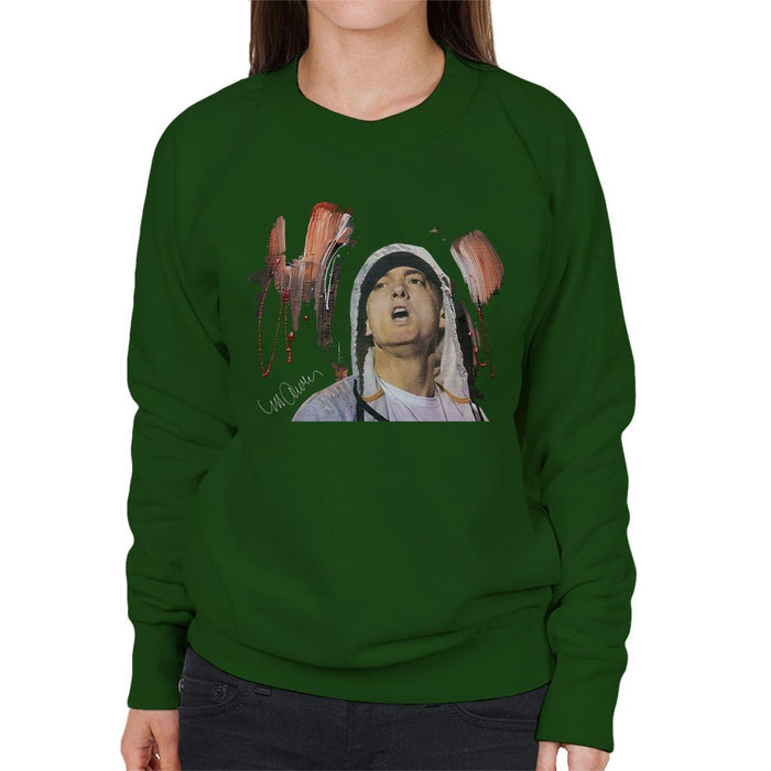 Sidney Maurer Original Portrait Of Eminem Womens Sweatshirt - Womens Sweatshirt