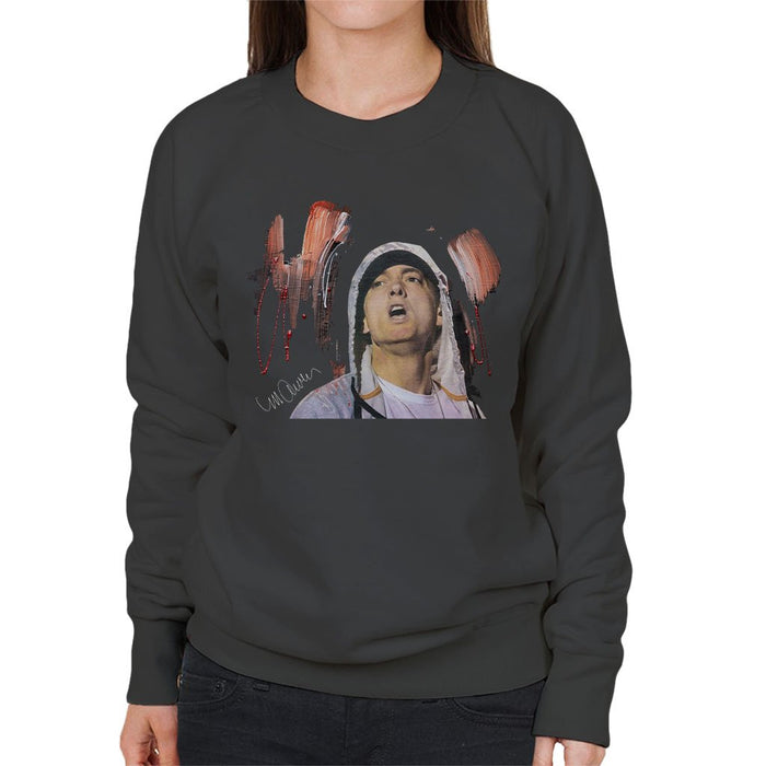 Sidney Maurer Original Portrait Of Eminem Womens Sweatshirt - Womens Sweatshirt