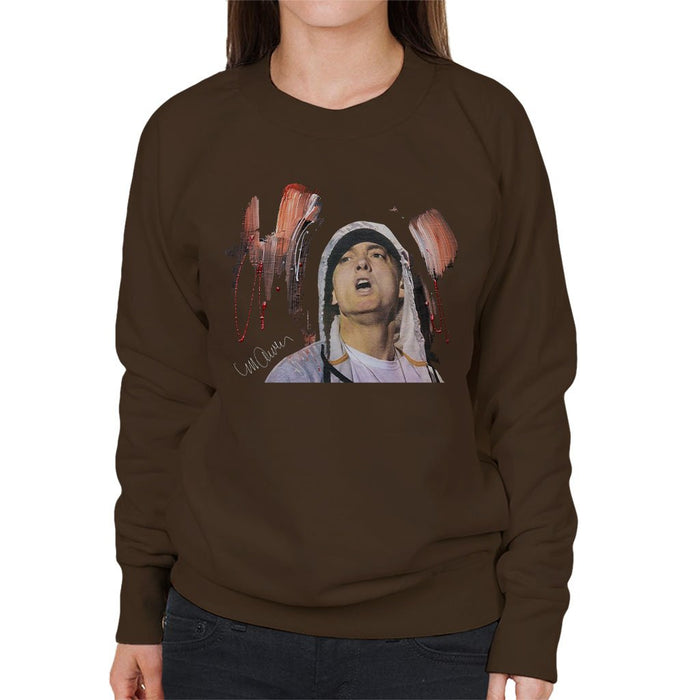 Sidney Maurer Original Portrait Of Eminem Womens Sweatshirt - Womens Sweatshirt