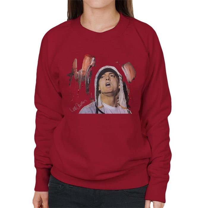 Sidney Maurer Original Portrait Of Eminem Womens Sweatshirt - Womens Sweatshirt