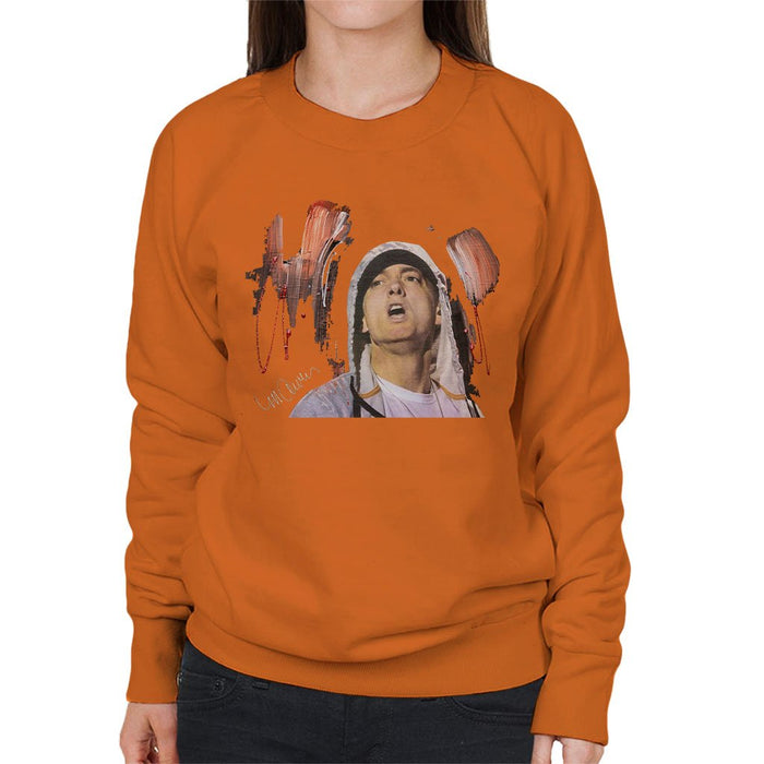 Sidney Maurer Original Portrait Of Eminem Womens Sweatshirt - Womens Sweatshirt