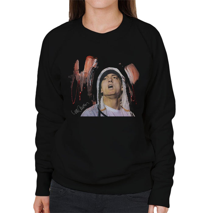 Sidney Maurer Original Portrait Of Eminem Womens Sweatshirt - Womens Sweatshirt