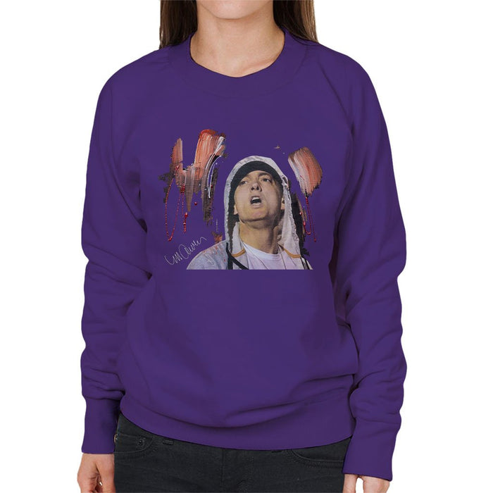 Sidney Maurer Original Portrait Of Eminem Womens Sweatshirt - Womens Sweatshirt