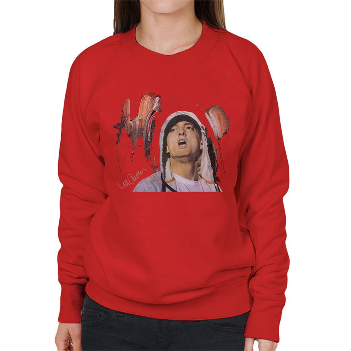 Sidney Maurer Original Portrait Of Eminem Womens Sweatshirt - Womens Sweatshirt