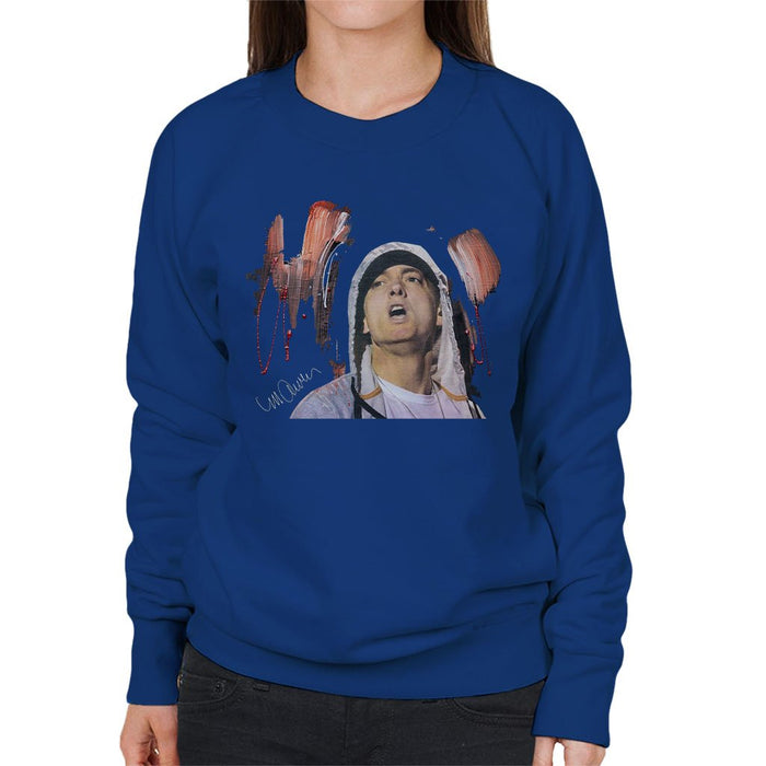 Sidney Maurer Original Portrait Of Eminem Womens Sweatshirt - Womens Sweatshirt
