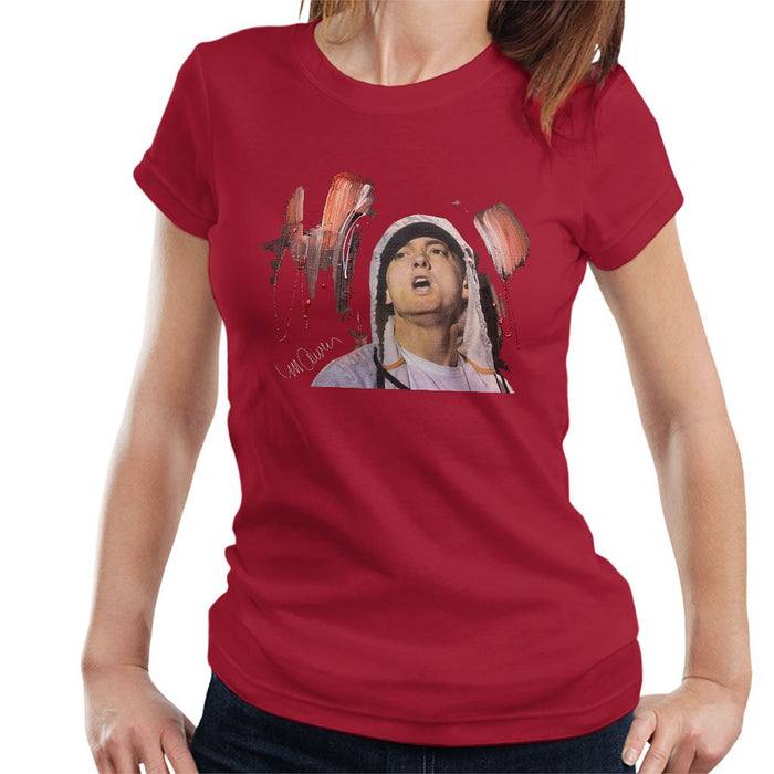Sidney Maurer Original Portrait Of Eminem Womens T-Shirt - Womens T-Shirt