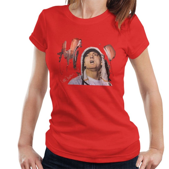 Sidney Maurer Original Portrait Of Eminem Womens T-Shirt - Womens T-Shirt
