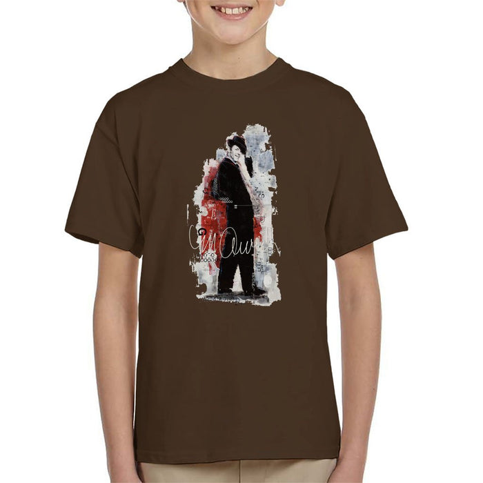 Sidney Maurer Original Portrait Of Frank Sinatra Side Shot Kids T-Shirt - Kids Boys T-Shirt