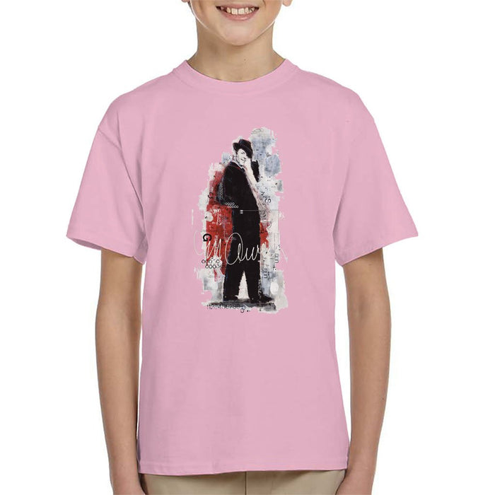 Sidney Maurer Original Portrait Of Frank Sinatra Side Shot Kids T-Shirt - X-Small (3-4 yrs) / Light Pink - Kids Boys T-Shirt