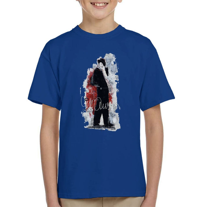 Sidney Maurer Original Portrait Of Frank Sinatra Side Shot Kids T-Shirt - Kids Boys T-Shirt
