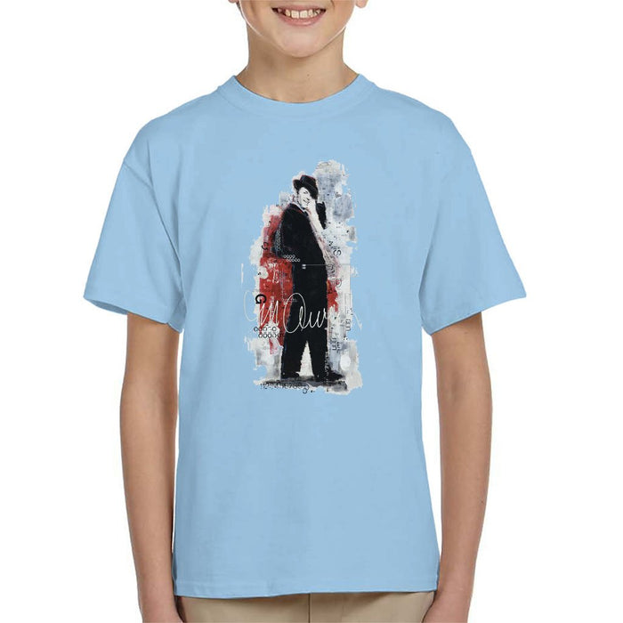 Sidney Maurer Original Portrait Of Frank Sinatra Side Shot Kids T-Shirt - Kids Boys T-Shirt