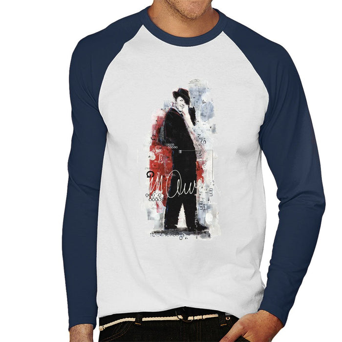 Sidney Maurer Original Portrait Of Frank Sinatra Side Shot Mens Baseball Long Sleeved T-Shirt - Mens Baseball Long Sleeved T-Shirt