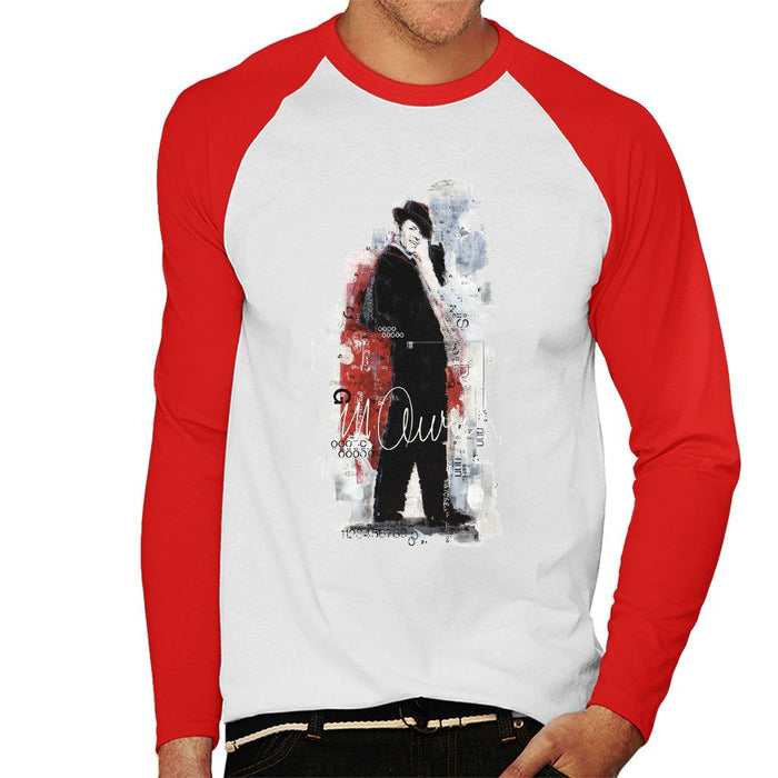 Sidney Maurer Original Portrait Of Frank Sinatra Side Shot Mens Baseball Long Sleeved T-Shirt - Mens Baseball Long Sleeved T-Shirt