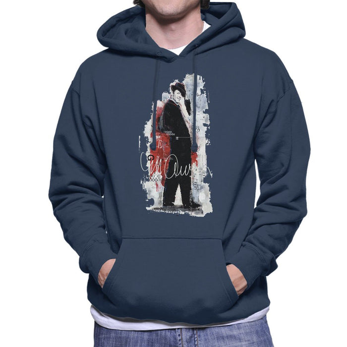 Sidney Maurer Original Portrait Of Frank Sinatra Side Shot Mens Hooded Sweatshirt - Mens Hooded Sweatshirt