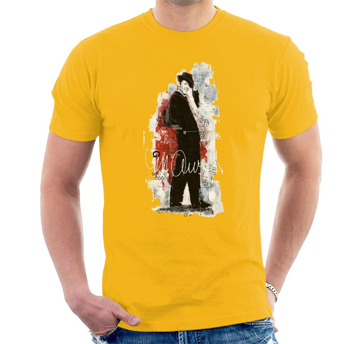 Sidney Maurer Original Portrait Of Frank Sinatra Side Shot Mens T-Shirt - Small / Gold - Mens T-Shirt
