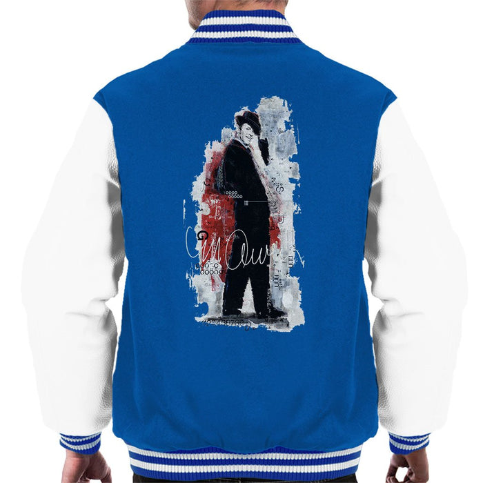 Sidney Maurer Original Portrait Of Frank Sinatra Side Shot Mens Varsity Jacket - Small / Royal/White - Mens Varsity Jacket