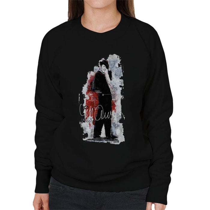 Sidney Maurer Original Portrait Of Frank Sinatra Side Shot Womens Sweatshirt - Womens Sweatshirt