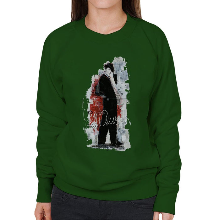 Sidney Maurer Original Portrait Of Frank Sinatra Side Shot Womens Sweatshirt - Womens Sweatshirt