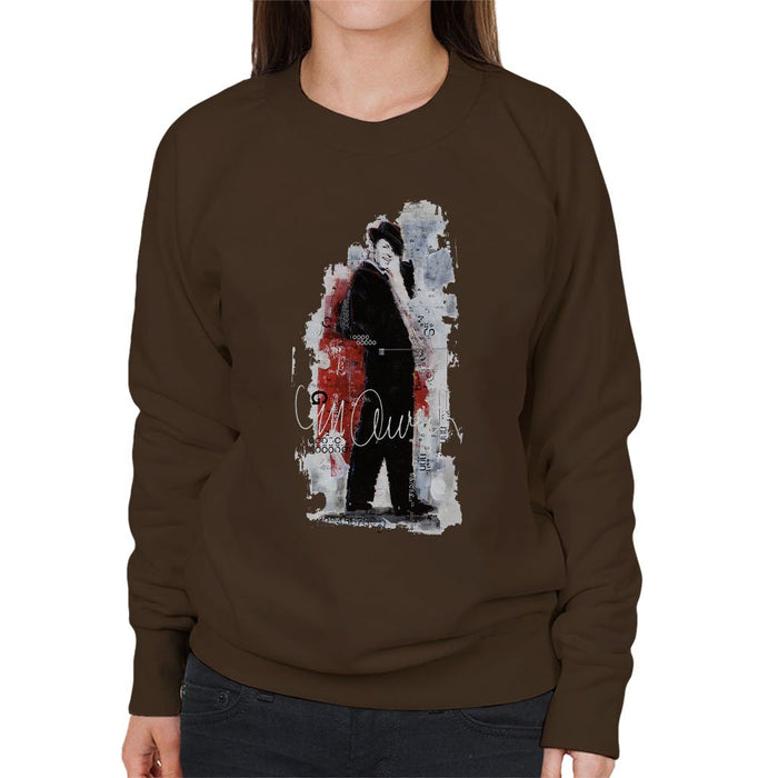 Sidney Maurer Original Portrait Of Frank Sinatra Side Shot Womens Sweatshirt - Womens Sweatshirt