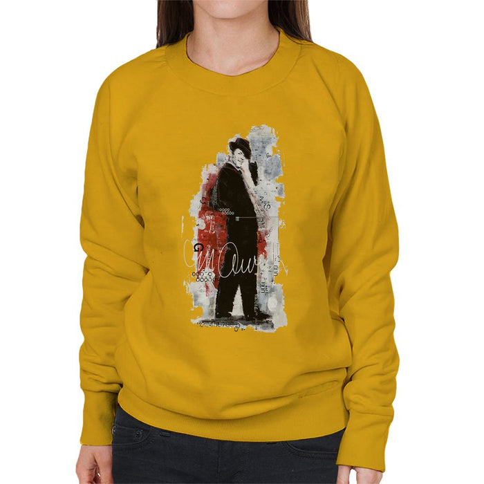 Sidney Maurer Original Portrait Of Frank Sinatra Side Shot Womens Sweatshirt - Womens Sweatshirt