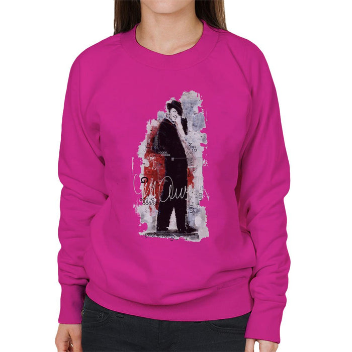 Sidney Maurer Original Portrait Of Frank Sinatra Side Shot Womens Sweatshirt - Womens Sweatshirt