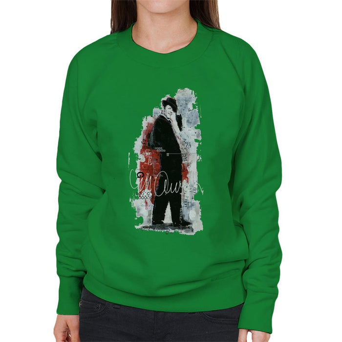 Sidney Maurer Original Portrait Of Frank Sinatra Side Shot Womens Sweatshirt - Womens Sweatshirt