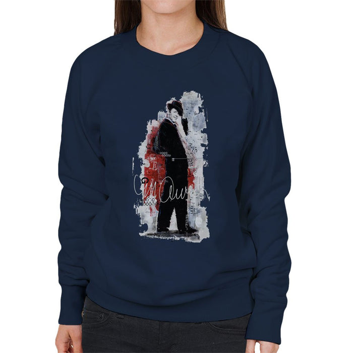 Sidney Maurer Original Portrait Of Frank Sinatra Side Shot Womens Sweatshirt - Womens Sweatshirt