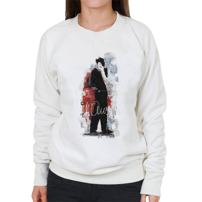 Sidney Maurer Original Portrait Of Frank Sinatra Side Shot Womens Sweatshirt - Womens Sweatshirt