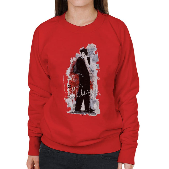 Sidney Maurer Original Portrait Of Frank Sinatra Side Shot Womens Sweatshirt - Womens Sweatshirt