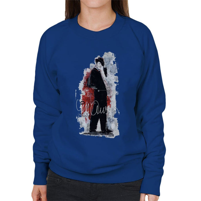 Sidney Maurer Original Portrait Of Frank Sinatra Side Shot Womens Sweatshirt - Womens Sweatshirt