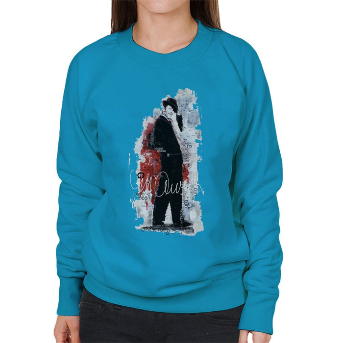 Sidney Maurer Original Portrait Of Frank Sinatra Side Shot Womens Sweatshirt - Womens Sweatshirt