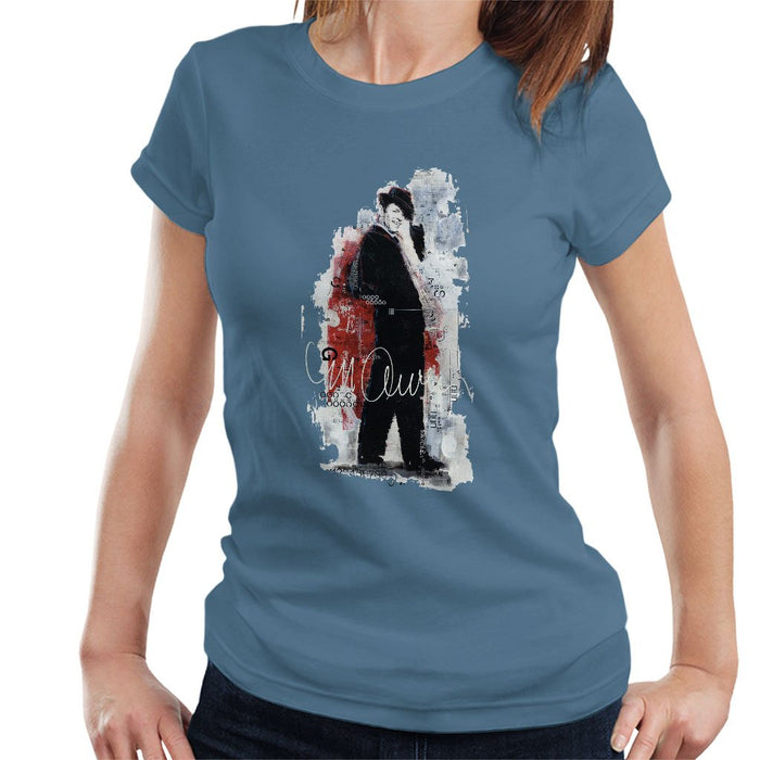Sidney Maurer Original Portrait Of Frank Sinatra Side Shot Womens T-Shirt - Womens T-Shirt