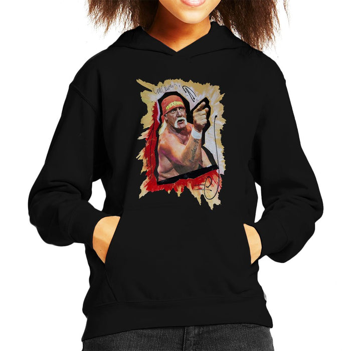 Sidney Maurer Original Portrait Of Hulk Hogan Kids Hooded Sweatshirt - Kids Boys Hooded Sweatshirt