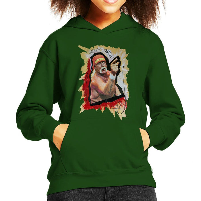 Sidney Maurer Original Portrait Of Hulk Hogan Kids Hooded Sweatshirt - Kids Boys Hooded Sweatshirt