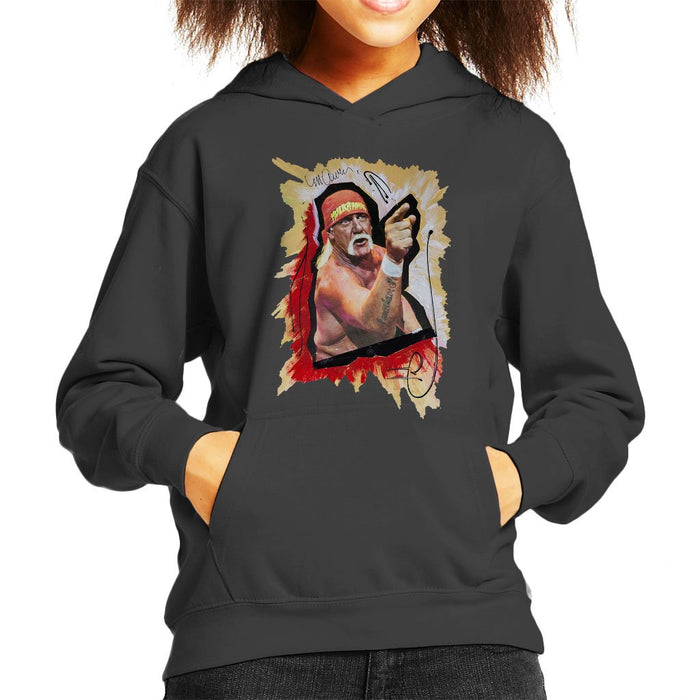 Sidney Maurer Original Portrait Of Hulk Hogan Kids Hooded Sweatshirt - Kids Boys Hooded Sweatshirt