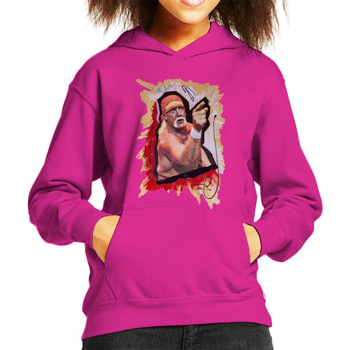 Sidney Maurer Original Portrait Of Hulk Hogan Kids Hooded Sweatshirt - Kids Boys Hooded Sweatshirt