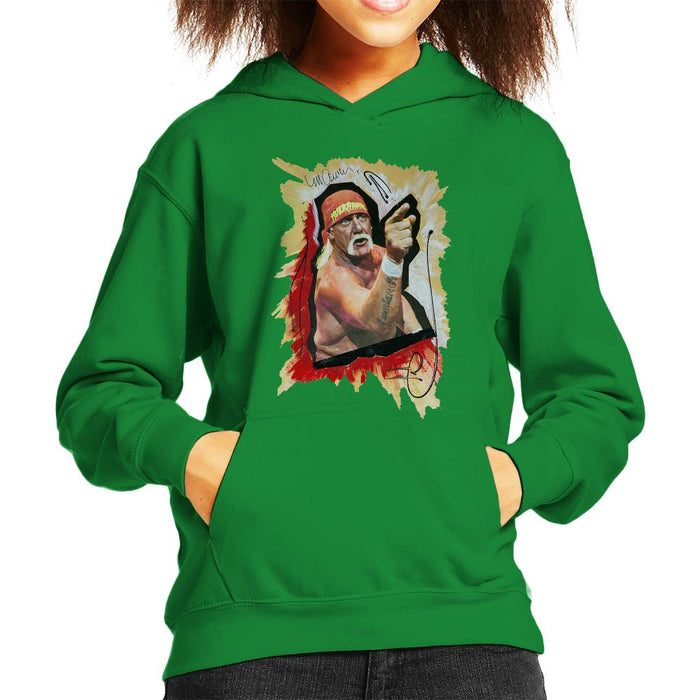 Sidney Maurer Original Portrait Of Hulk Hogan Kids Hooded Sweatshirt - Kids Boys Hooded Sweatshirt
