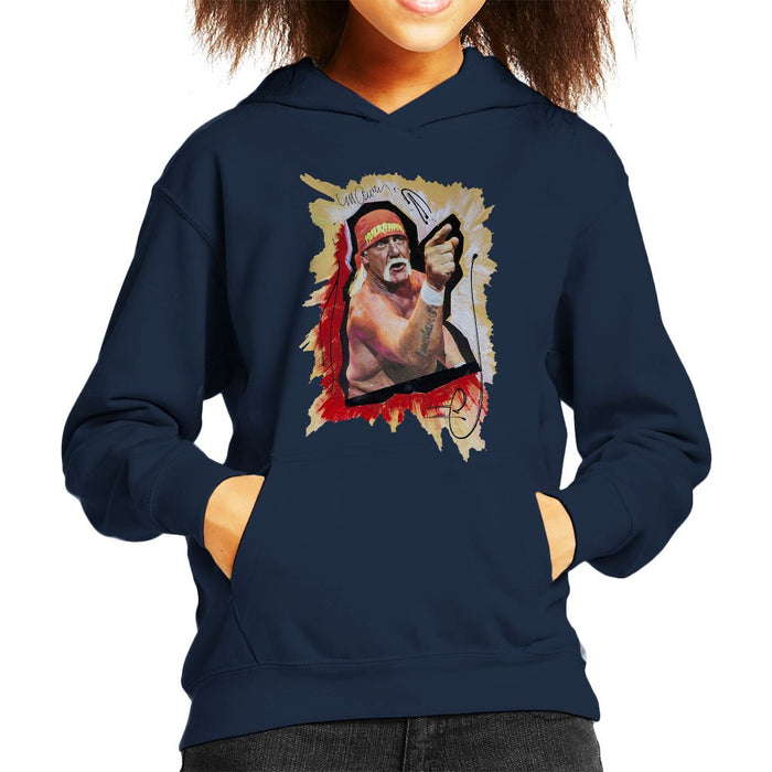 Sidney Maurer Original Portrait Of Hulk Hogan Kids Hooded Sweatshirt - Kids Boys Hooded Sweatshirt
