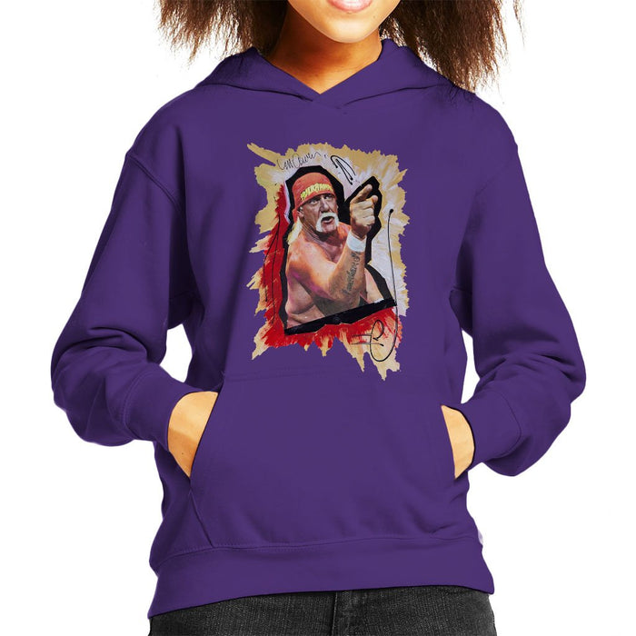 Sidney Maurer Original Portrait Of Hulk Hogan Kids Hooded Sweatshirt - Kids Boys Hooded Sweatshirt