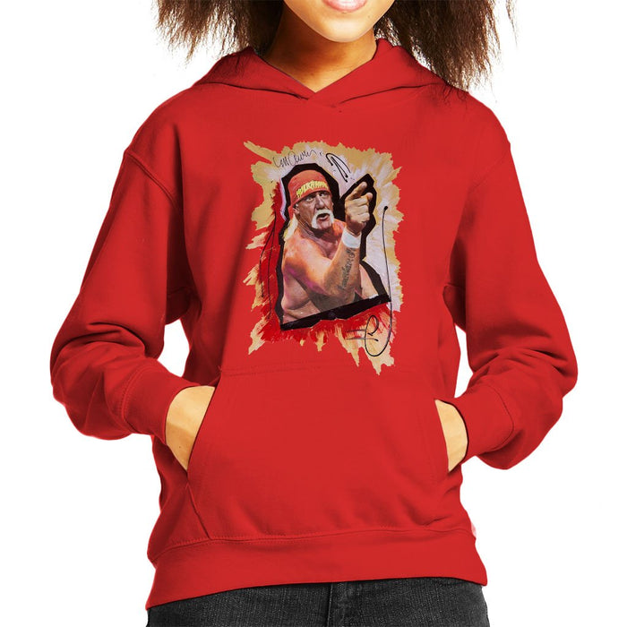Sidney Maurer Original Portrait Of Hulk Hogan Kids Hooded Sweatshirt - Kids Boys Hooded Sweatshirt