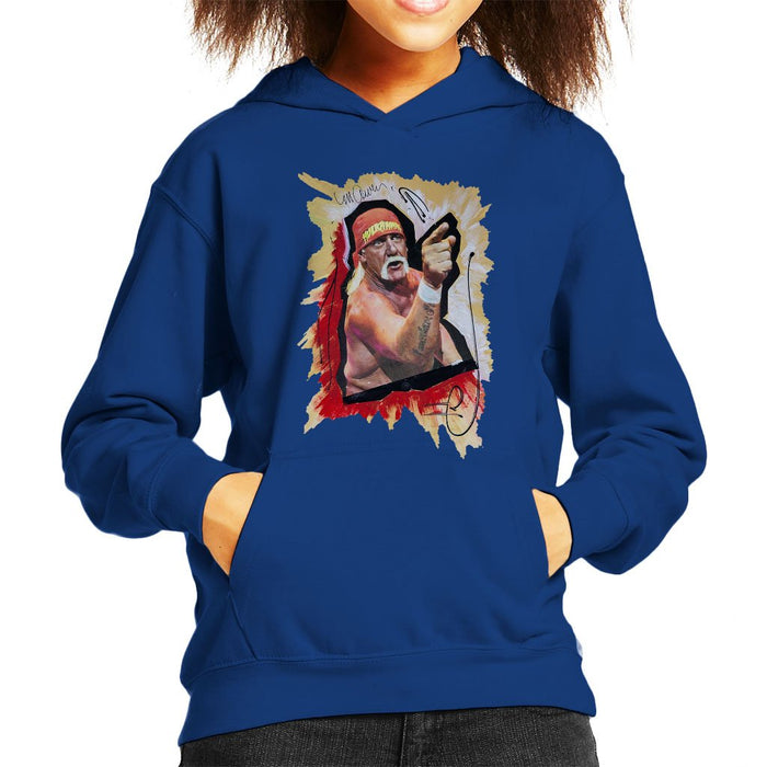 Sidney Maurer Original Portrait Of Hulk Hogan Kids Hooded Sweatshirt - Kids Boys Hooded Sweatshirt