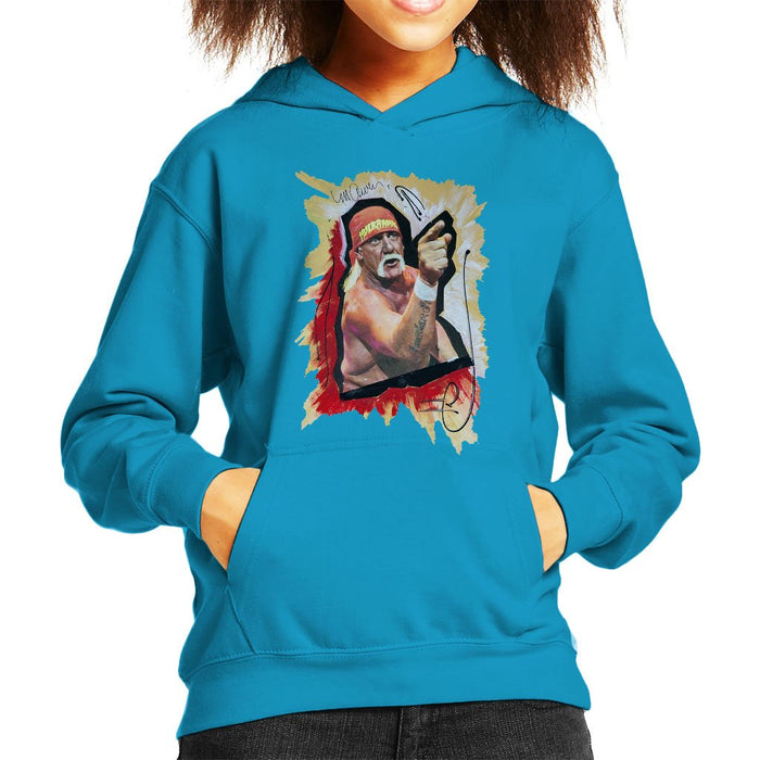 Sidney Maurer Original Portrait Of Hulk Hogan Kids Hooded Sweatshirt - Kids Boys Hooded Sweatshirt