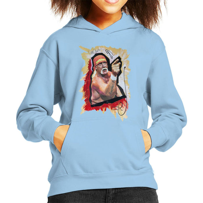 Sidney Maurer Original Portrait Of Hulk Hogan Kids Hooded Sweatshirt - Kids Boys Hooded Sweatshirt
