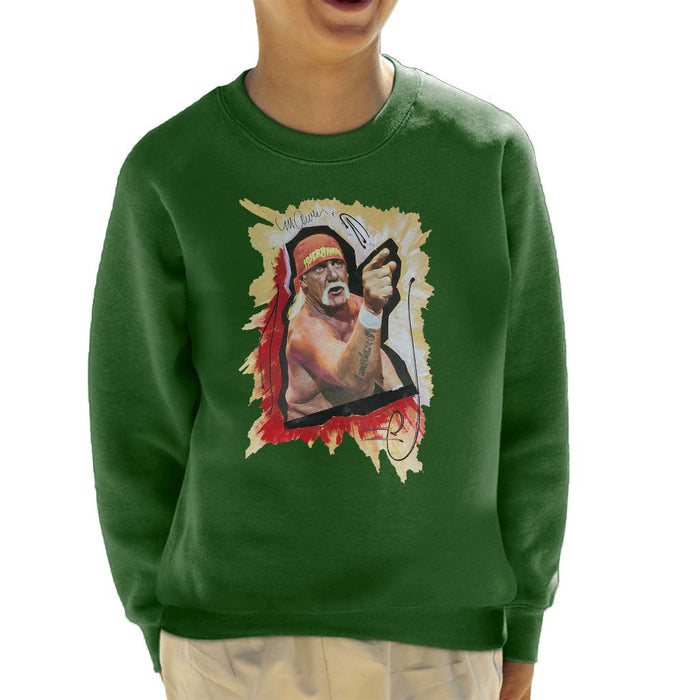 Sidney Maurer Original Portrait Of Hulk Hogan Kids Sweatshirt - Kids Boys Sweatshirt