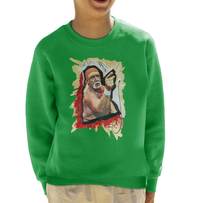 Sidney Maurer Original Portrait Of Hulk Hogan Kids Sweatshirt - Kids Boys Sweatshirt