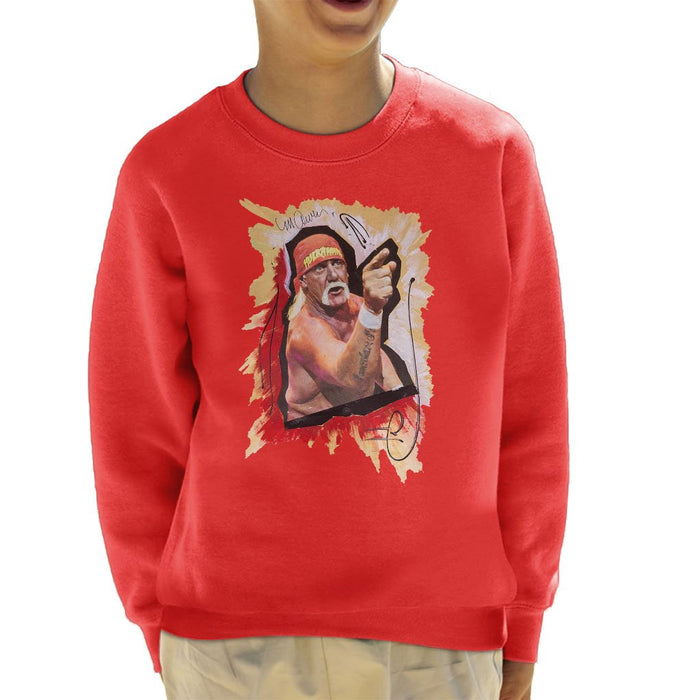 Sidney Maurer Original Portrait Of Hulk Hogan Kids Sweatshirt - Kids Boys Sweatshirt