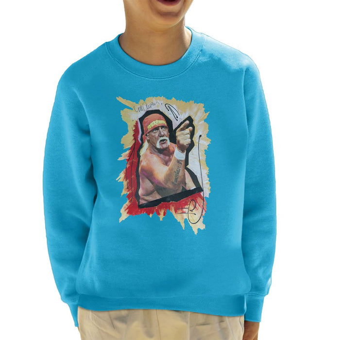 Sidney Maurer Original Portrait Of Hulk Hogan Kids Sweatshirt - Kids Boys Sweatshirt