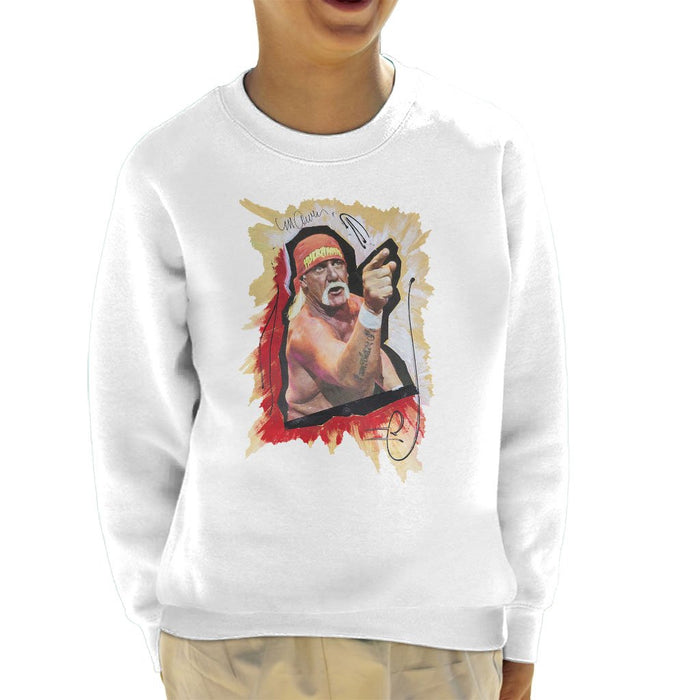 Sidney Maurer Original Portrait Of Hulk Hogan Kids Sweatshirt - Kids Boys Sweatshirt