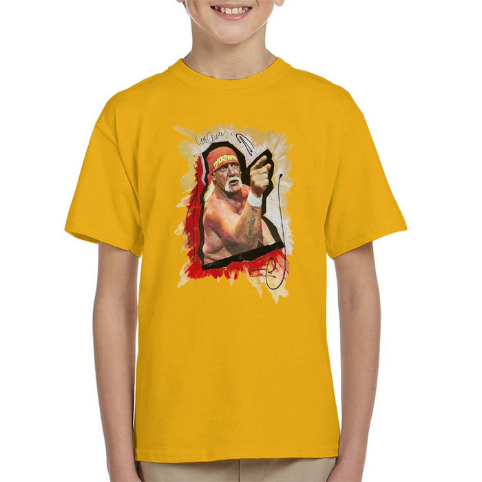 Sidney Maurer Original Portrait Of Hulk Hogan Kids T-Shirt - Kids Boys T-Shirt
