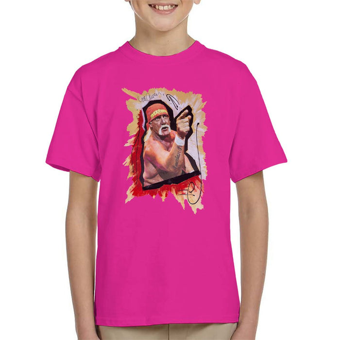 Sidney Maurer Original Portrait Of Hulk Hogan Kids T-Shirt - Kids Boys T-Shirt
